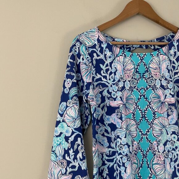 Lilly Pulitzer Bay Dress Lapis Lazuli Your Biggest Fan Size Medium - Picture 7 of 7